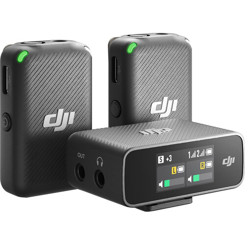 DJI Mic Dual-Transmitter Compact Digital Wireless Microphone System/Recorder for Camera &amp;amp; Smartphone